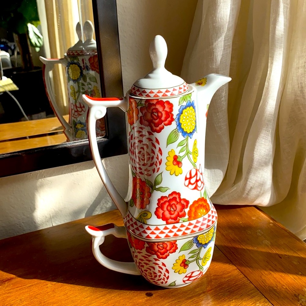 World Market Tea set: Tea pot and cup - floral